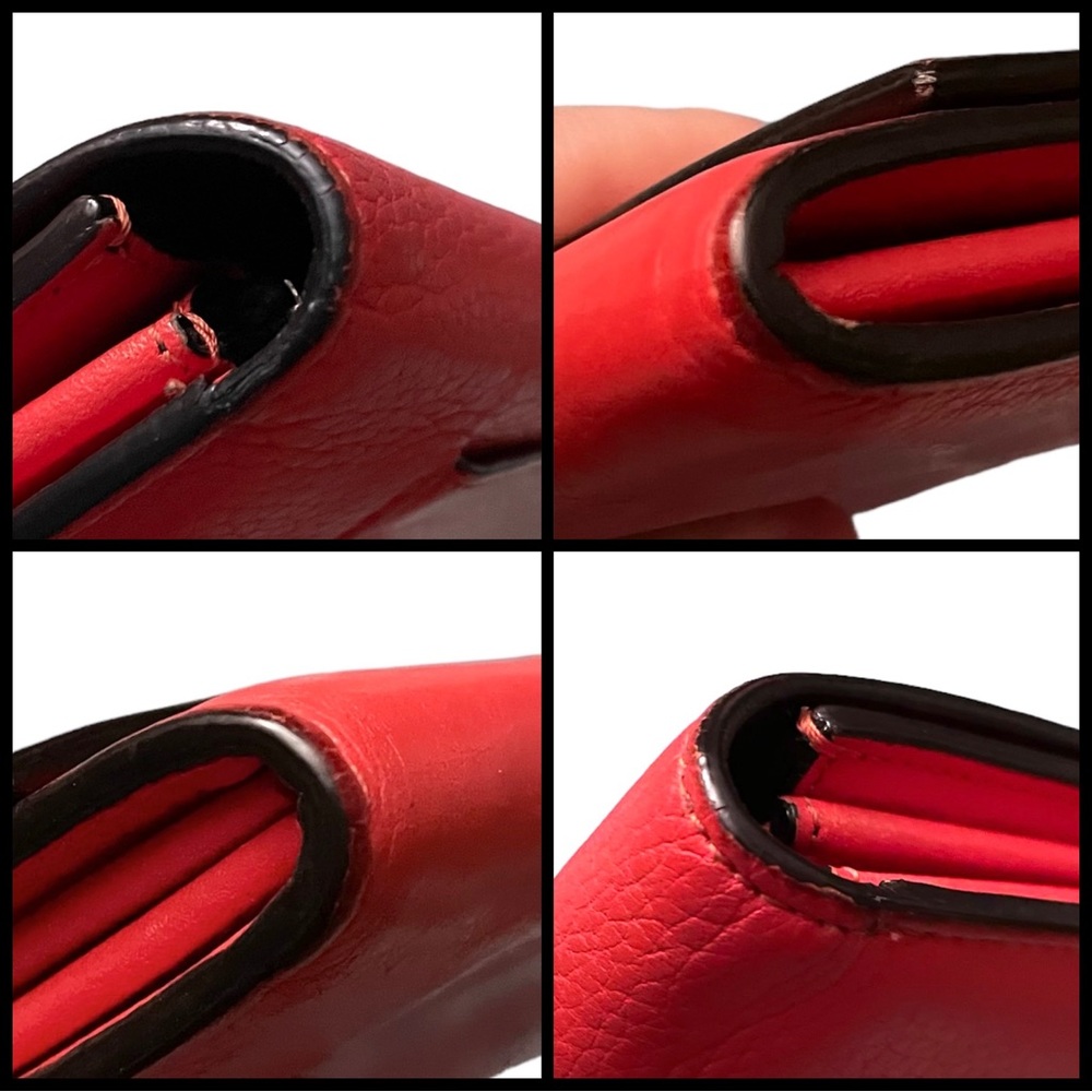 CELINE Red Orange Pebbled Leather Long Flap Wallet - Picture 16 of 17